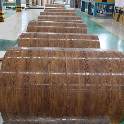Le SUS de JIS a galvanisé Ppgi le zinc qu'en acier de bobine a enduit la peinture imprimée en bois 0,18 - 1.5mm